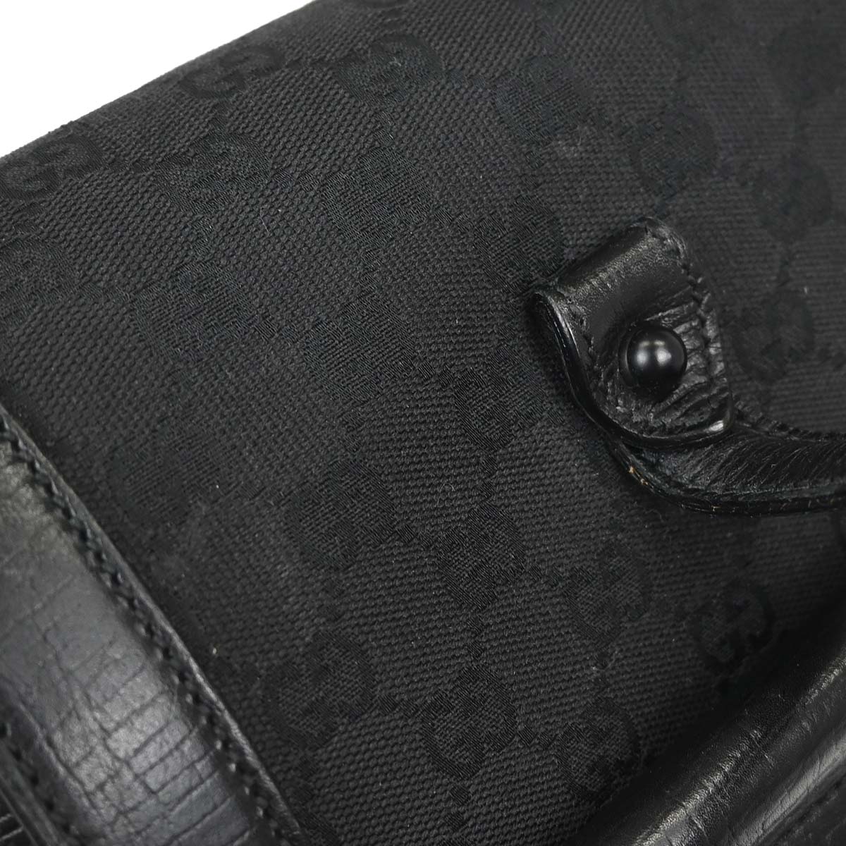 Gucci Black Bamboo GG Handbag