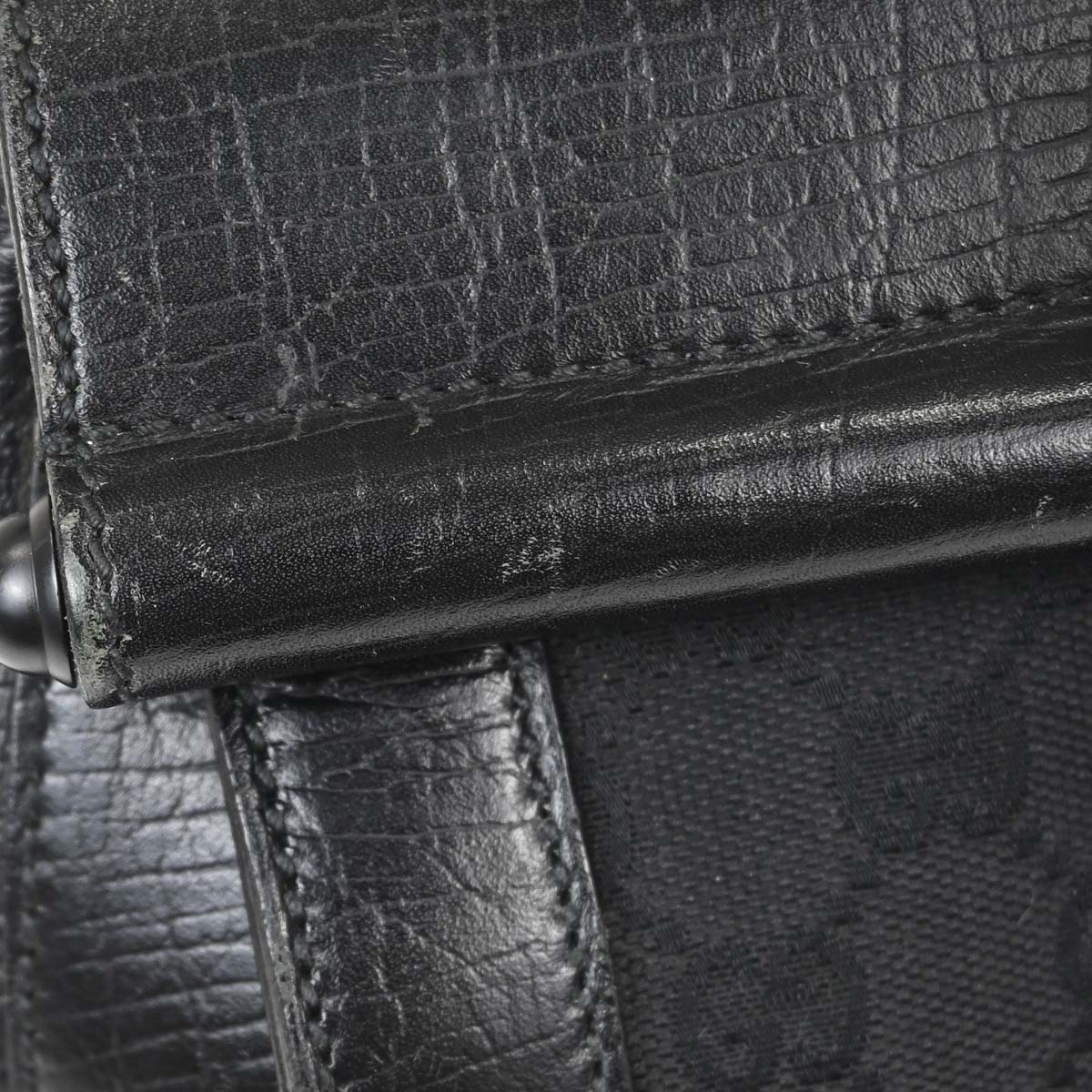 Gucci Black Bamboo GG Handbag