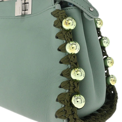 Fendi Green Leather Peekaboo 2way Shoulder Handbag