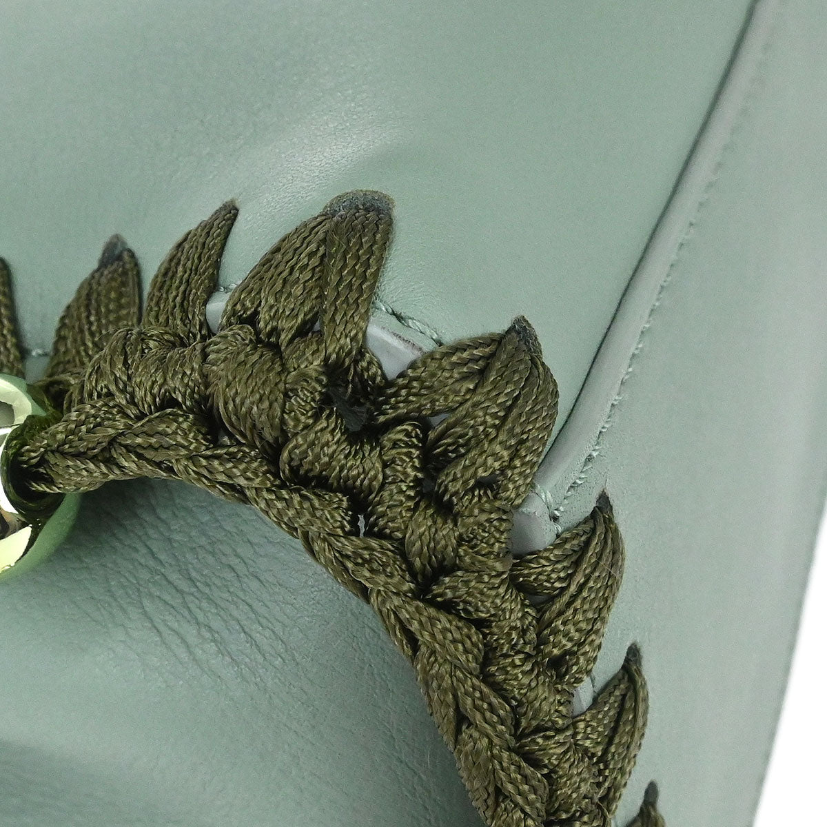 Fendi Green Leather Peekaboo 2way Shoulder Handbag