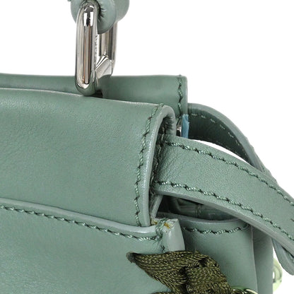Fendi Green Leather Peekaboo 2way Shoulder Handbag