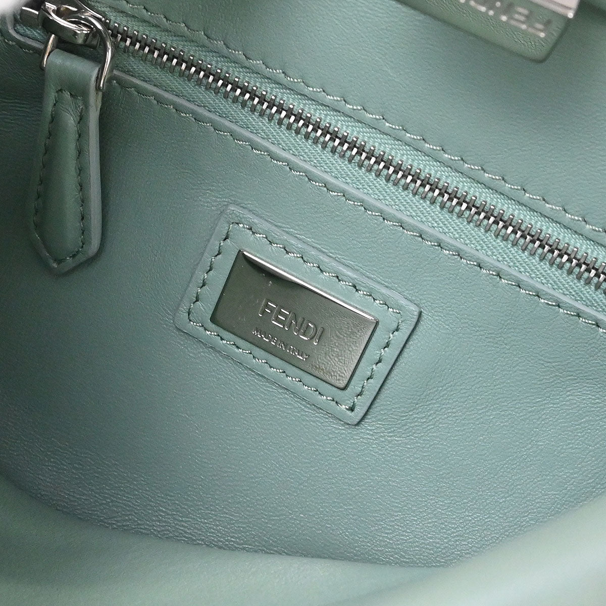 Fendi Green Leather Peekaboo 2way Shoulder Handbag
