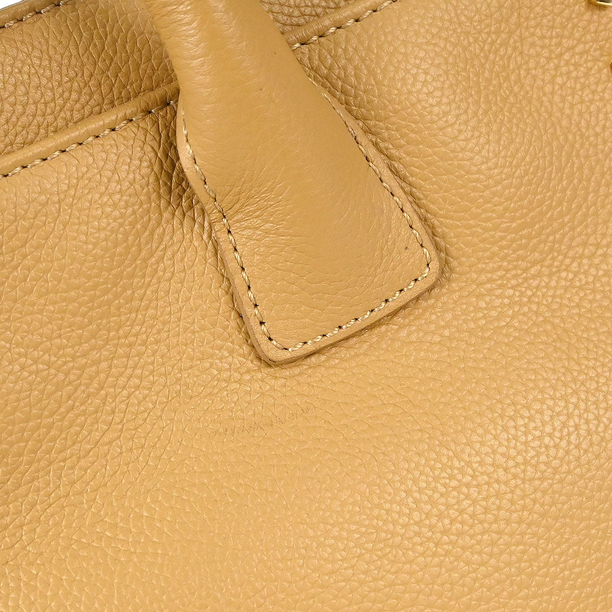 Chanel 2005-2006 Beige Calfskin Executive Cerf 2way Shoulder Tote Bag