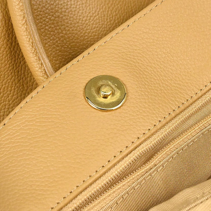 Chanel 2005-2006 Beige Calfskin Executive Cerf 2way Shoulder Tote Bag