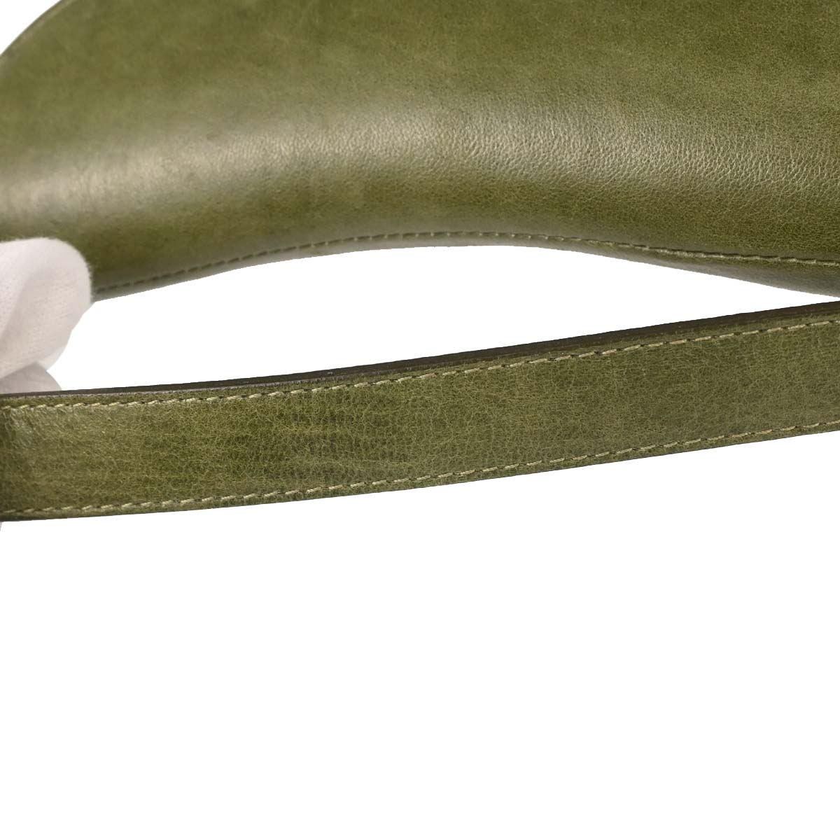 Christian Dior Green Leather Saddle Handbag