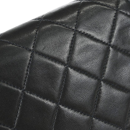 Chanel 1991-1994 Black Lambskin Pushlock Mini Full Flap Shoulder Bag