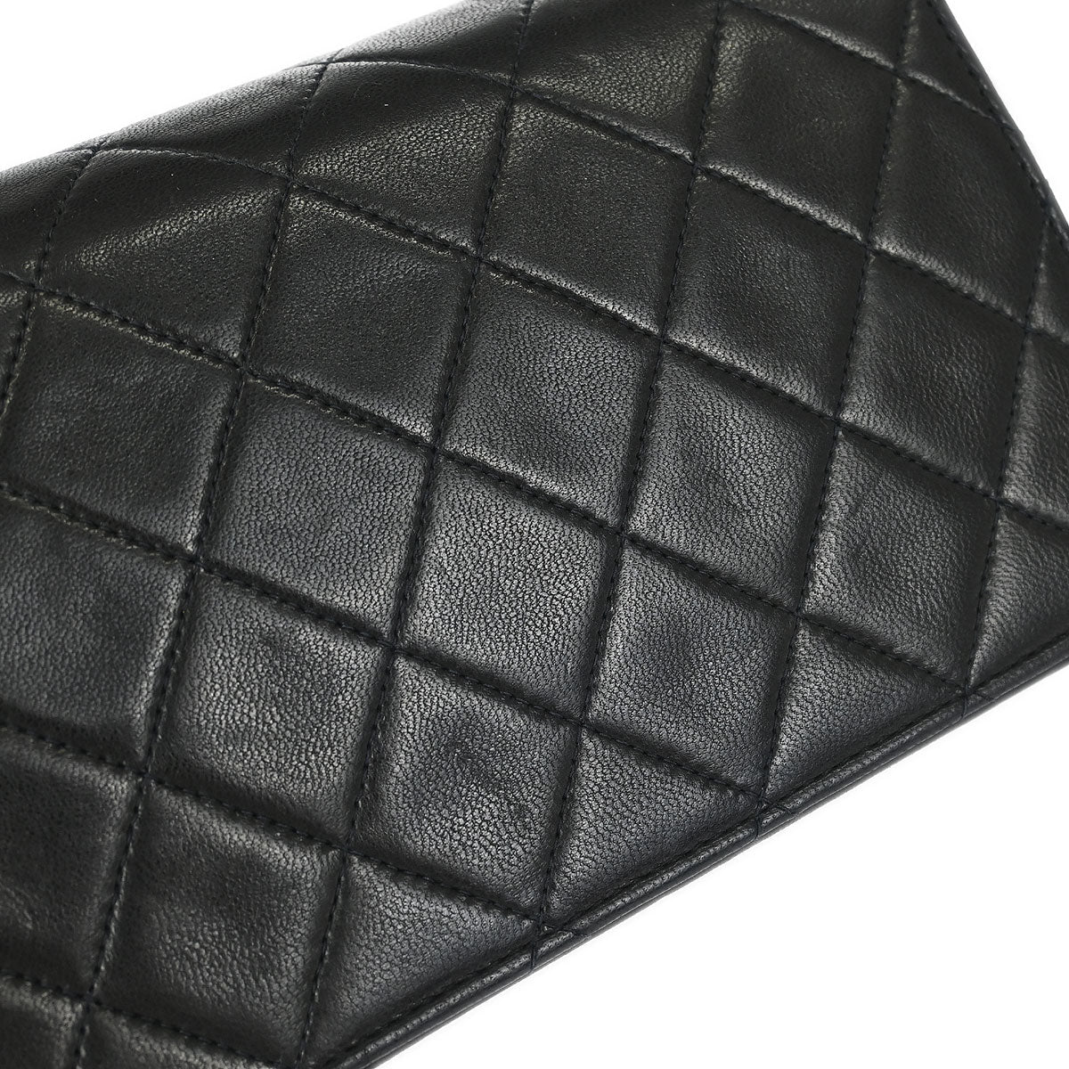 Chanel 1991-1994 Black Lambskin Pushlock Mini Full Flap Shoulder Bag