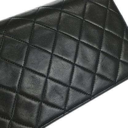 Chanel 1991-1994 Black Lambskin Pushlock Mini Full Flap Shoulder Bag