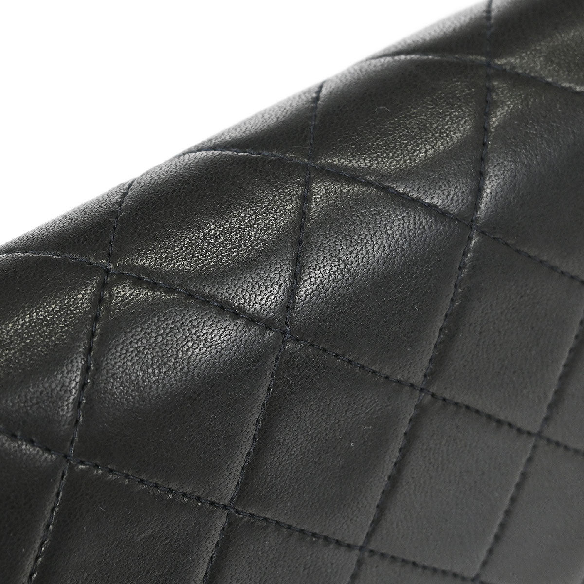 Chanel 1991-1994 Black Lambskin Pushlock Mini Full Flap Shoulder Bag