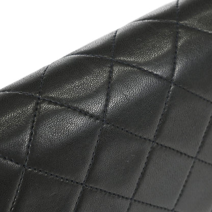 Chanel 1991-1994 Black Lambskin Pushlock Mini Full Flap Shoulder Bag