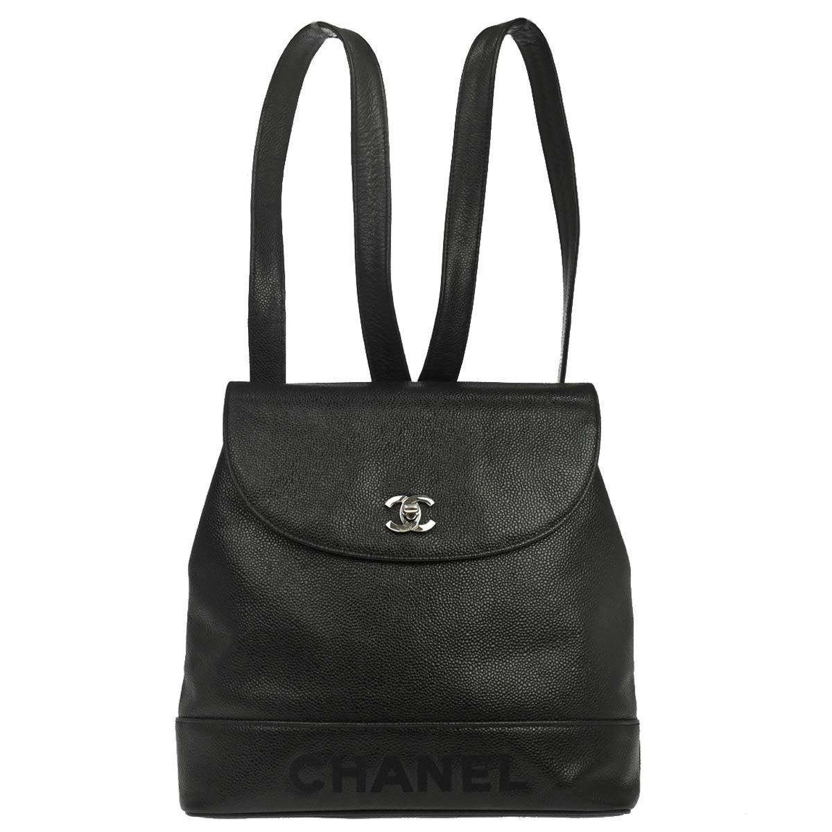 Chanel 1994-1996 Black Caviar Skin Backpack