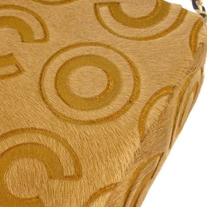 Chanel 2000-2002 Brown Pony Hair East West Shoulder Bag