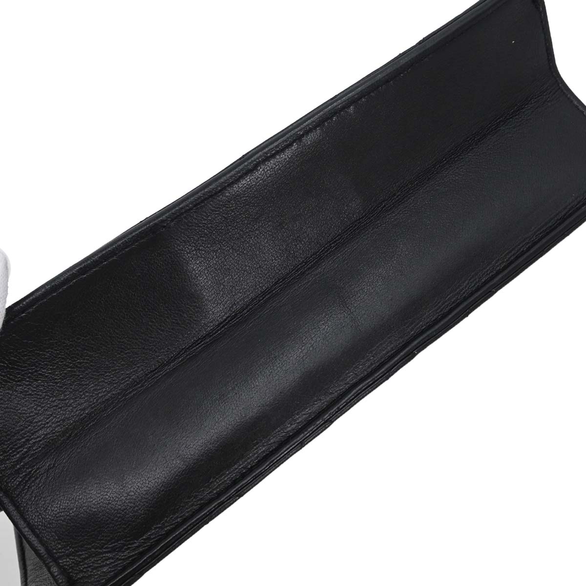 Chanel 1996-1997 Black Lambskin Pushlock Medium Half Flap Shoulder Bag