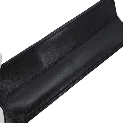 Chanel 1996-1997 Black Lambskin Pushlock Medium Half Flap Shoulder Bag
