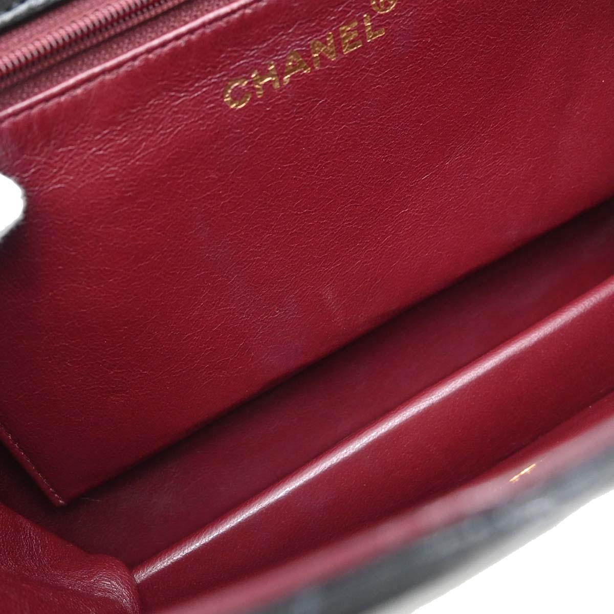 Chanel 1996-1997 Black Lambskin Pushlock Medium Half Flap Shoulder Bag