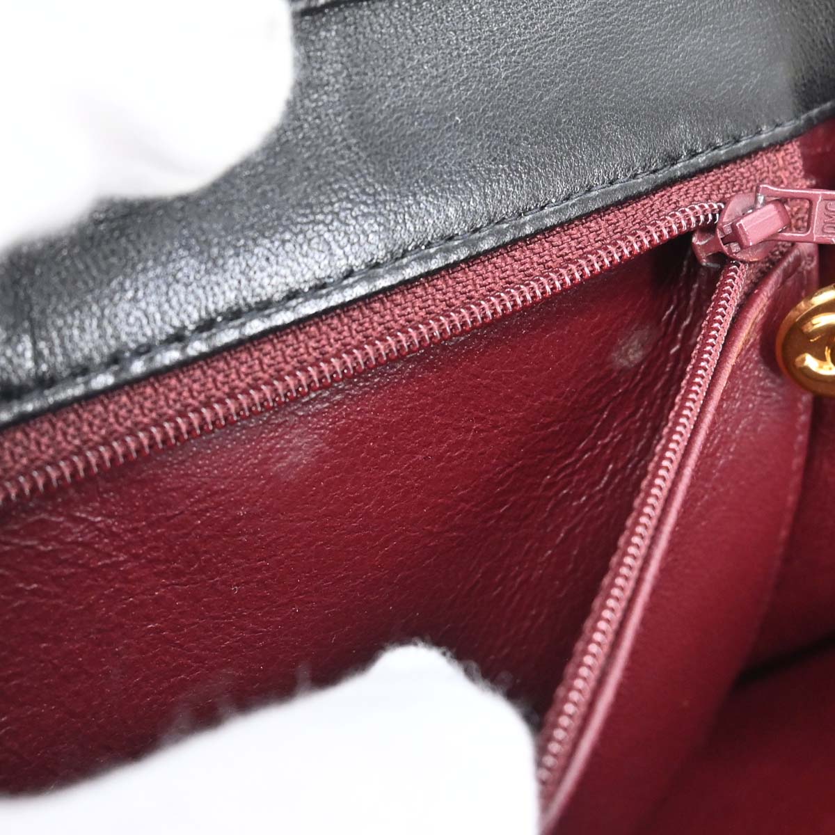 Chanel 1996-1997 Black Lambskin Pushlock Medium Half Flap Shoulder Bag