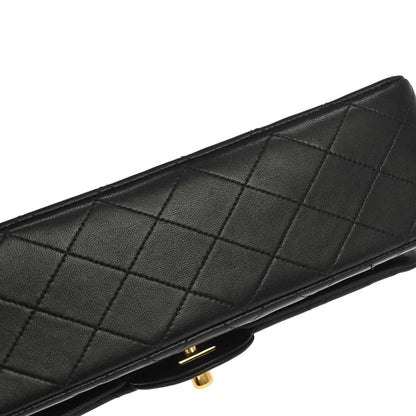Chanel Black Lambskin Medium Classic Double Flap Shoulder Bag
