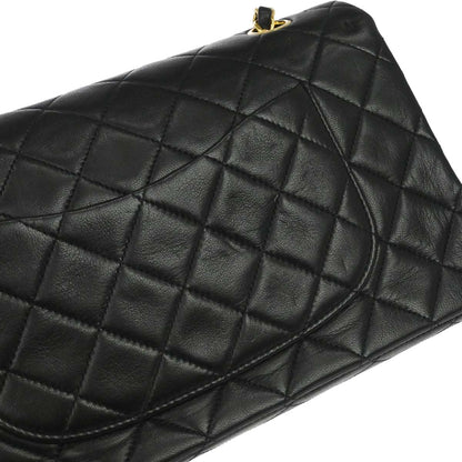 Chanel Black Lambskin Medium Classic Double Flap Shoulder Bag