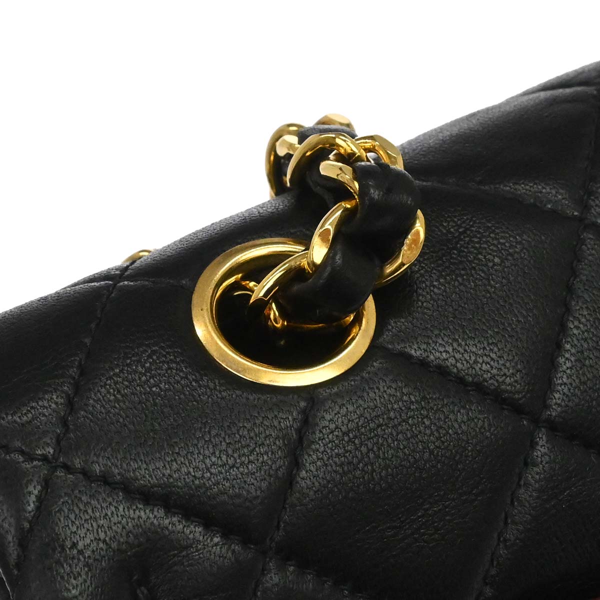 Chanel Black Lambskin Medium Classic Double Flap Shoulder Bag