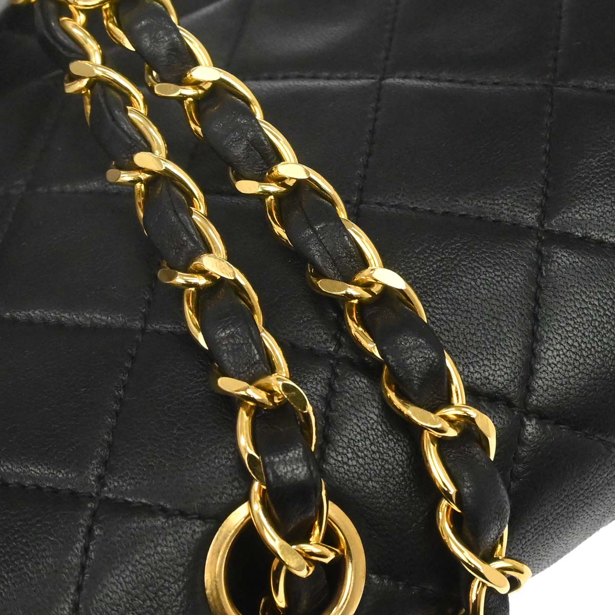 Chanel Black Lambskin Medium Classic Double Flap Shoulder Bag