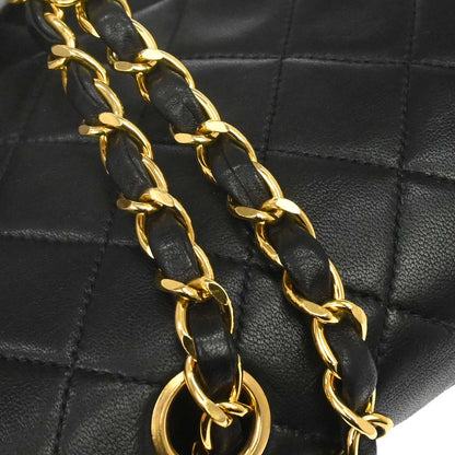 Chanel Black Lambskin Medium Classic Double Flap Shoulder Bag