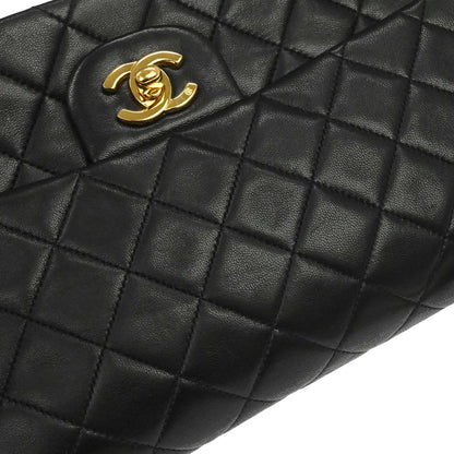 Chanel Black Lambskin Medium Classic Double Flap Shoulder Bag