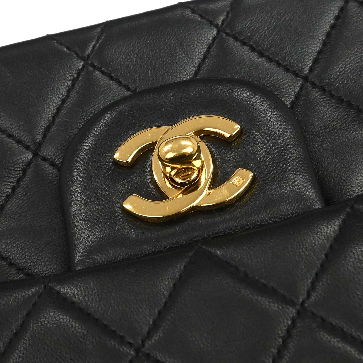 Chanel Black Lambskin Medium Classic Double Flap Shoulder Bag