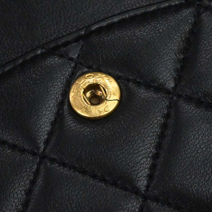 Chanel Black Lambskin Medium Classic Double Flap Shoulder Bag