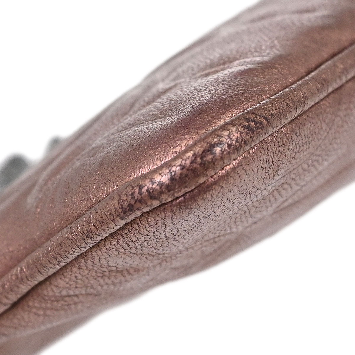 Chanel 2003-2004 Metallic Pink Lambskin Camellia Mini Pochette Handbag