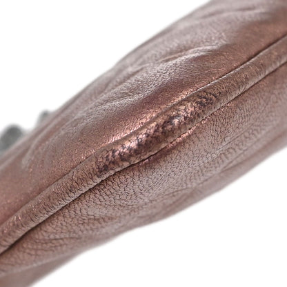 Chanel 2003-2004 Metallic Pink Lambskin Camellia Mini Pochette Handbag