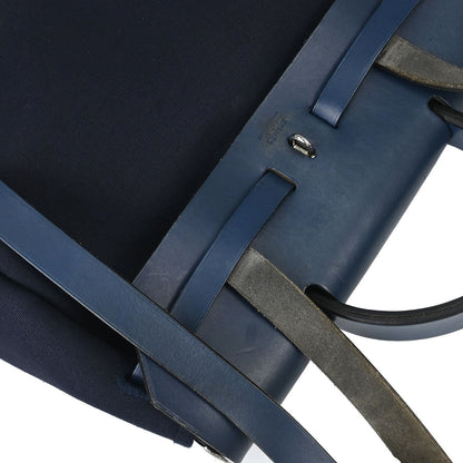 Hermes Navy Toile Officier Herbag a Dos 2 in 1 Backpack