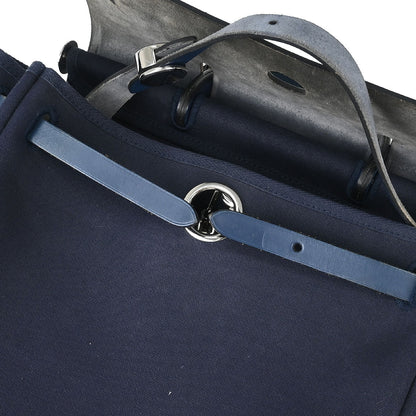 Hermes Navy Toile Officier Herbag a Dos 2 in 1 Backpack