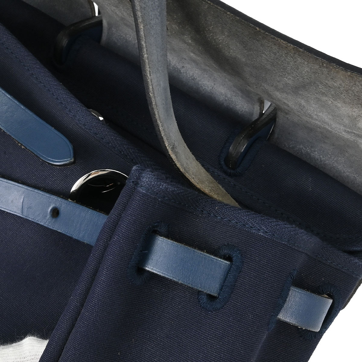 Hermes Navy Toile Officier Herbag a Dos 2 in 1 Backpack