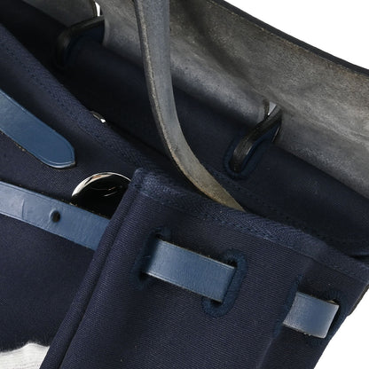 Hermes Navy Toile Officier Herbag a Dos 2 in 1 Backpack