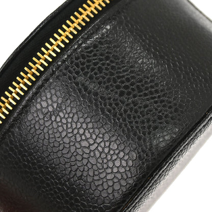 Chanel 1991-1994 Black Caviar Skin Jewelry Case Pouch