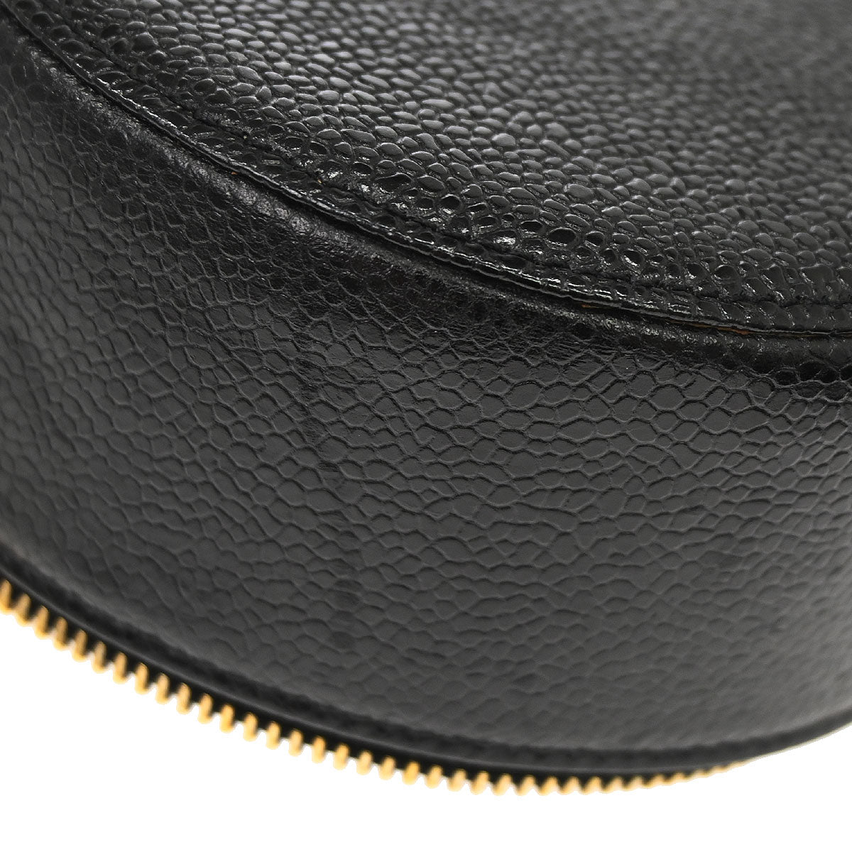 Chanel 1991-1994 Black Caviar Skin Jewelry Case Pouch