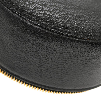 Chanel 1991-1994 Black Caviar Skin Jewelry Case Pouch