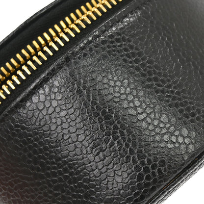 Chanel 1991-1994 Black Caviar Skin Jewelry Case Pouch