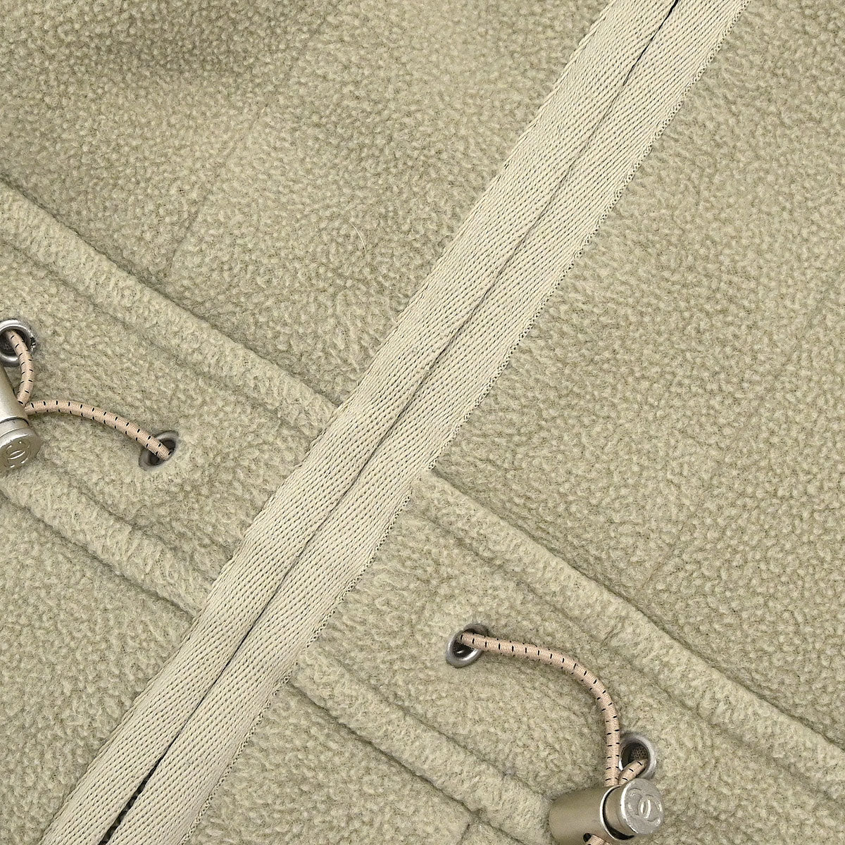Chanel 2002 Sport Line Zip Up Hooded Jacket Beige #38