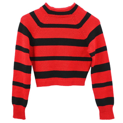 Miu Miu 2019 Striped Sweater Top Red #36