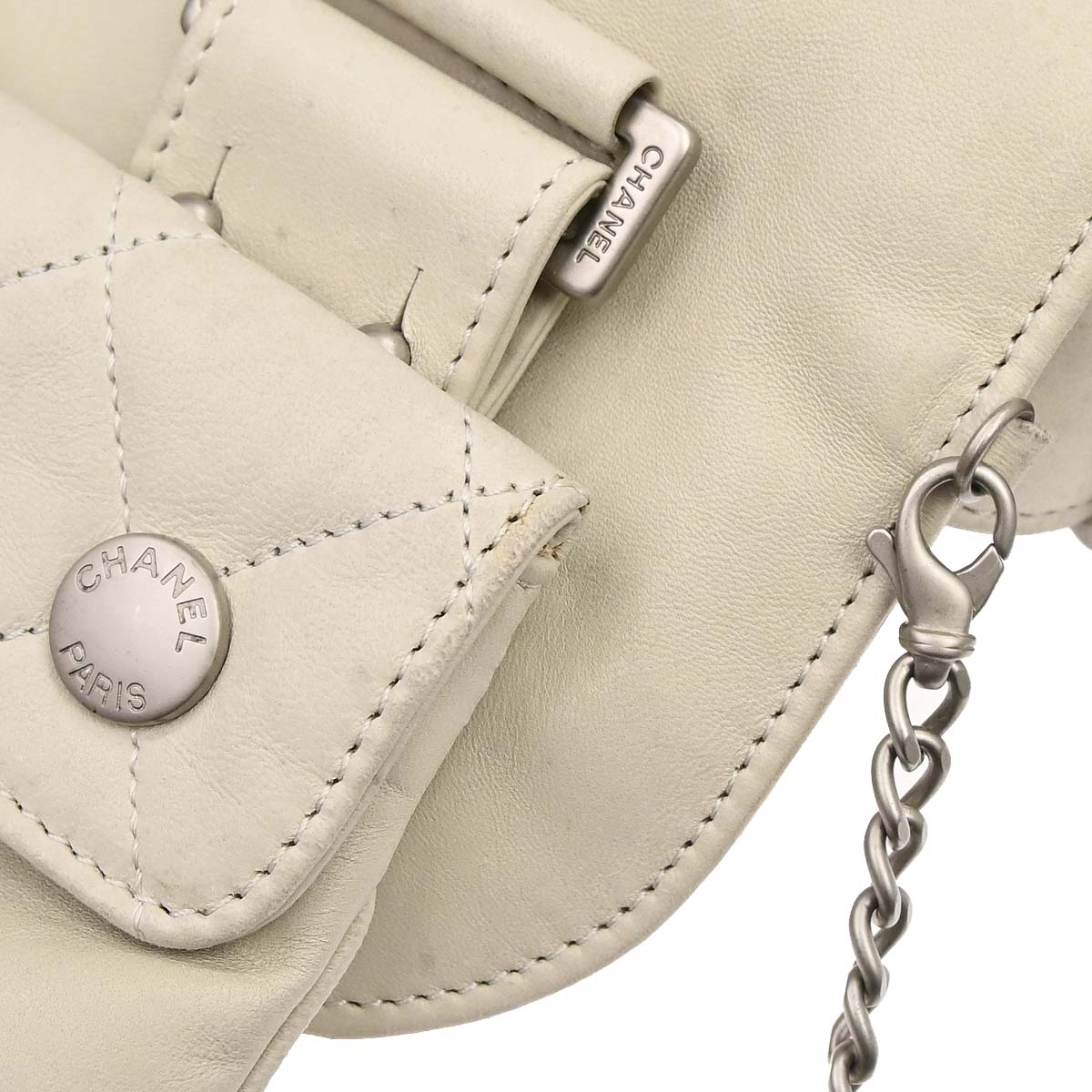 Chanel White Lambskin Jacket Bag Body Bag