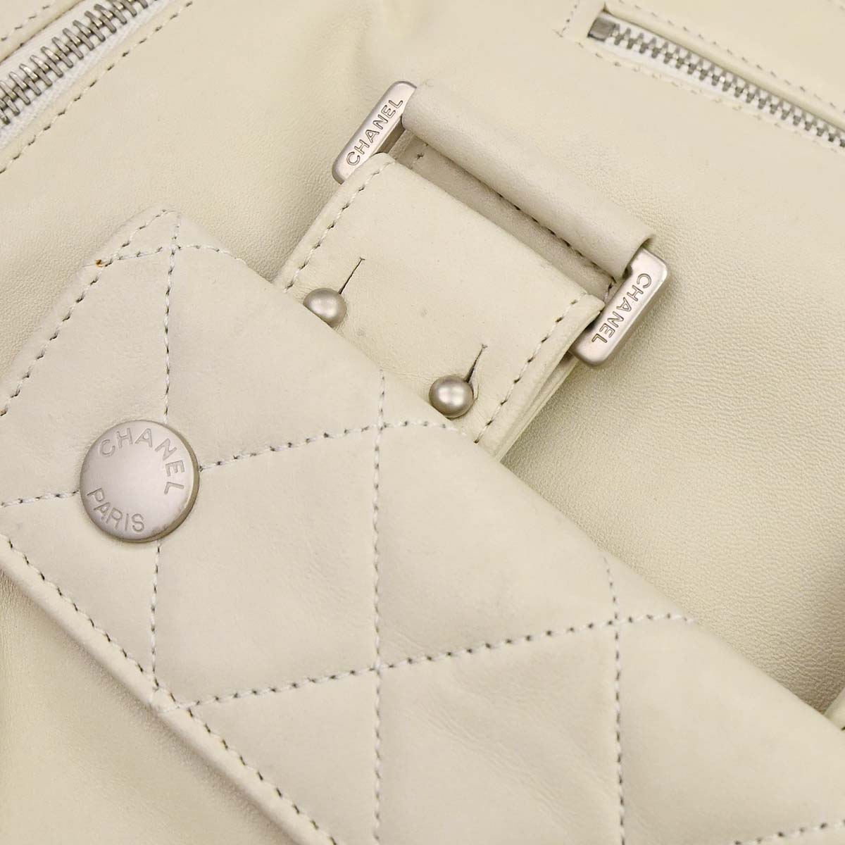 Chanel White Lambskin Jacket Bag Body Bag
