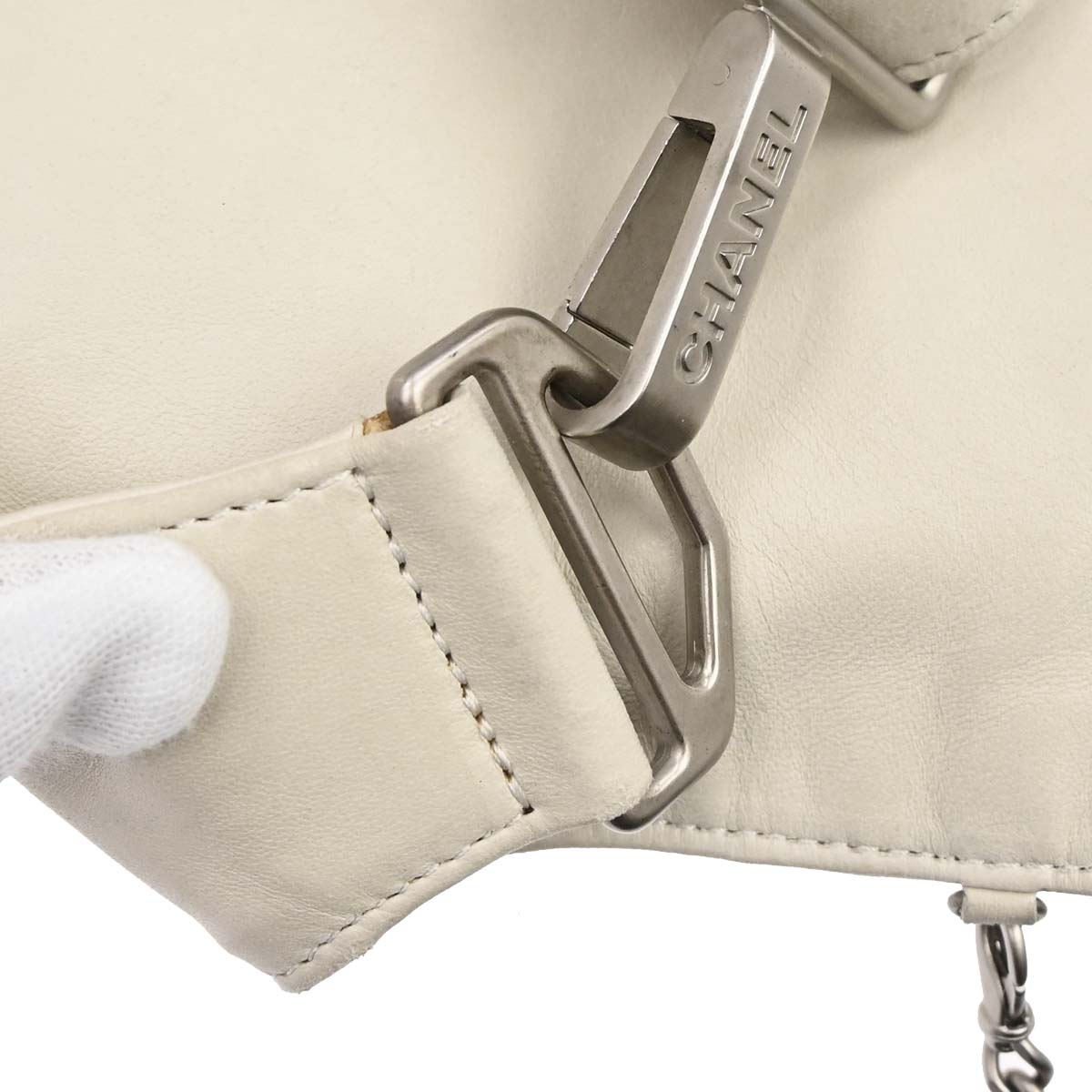 Chanel White Lambskin Jacket Bag Body Bag