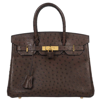 Hermes * Marron fonce Ostrich Birkin 30 Handbag