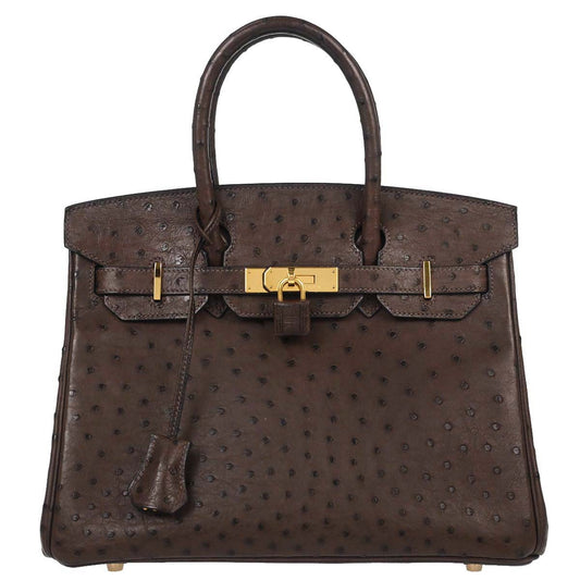 Hermes * Marron fonce Ostrich Birkin 30 Handbag