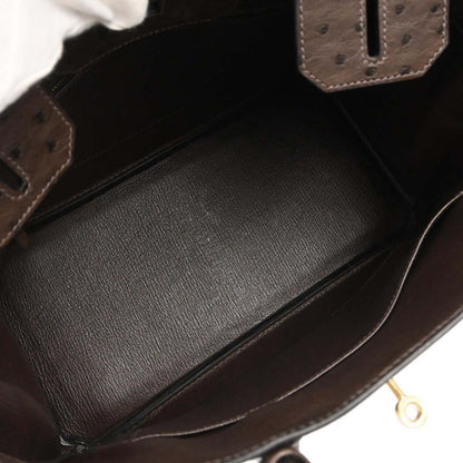 Hermes * Marron fonce Ostrich Birkin 30 Handbag