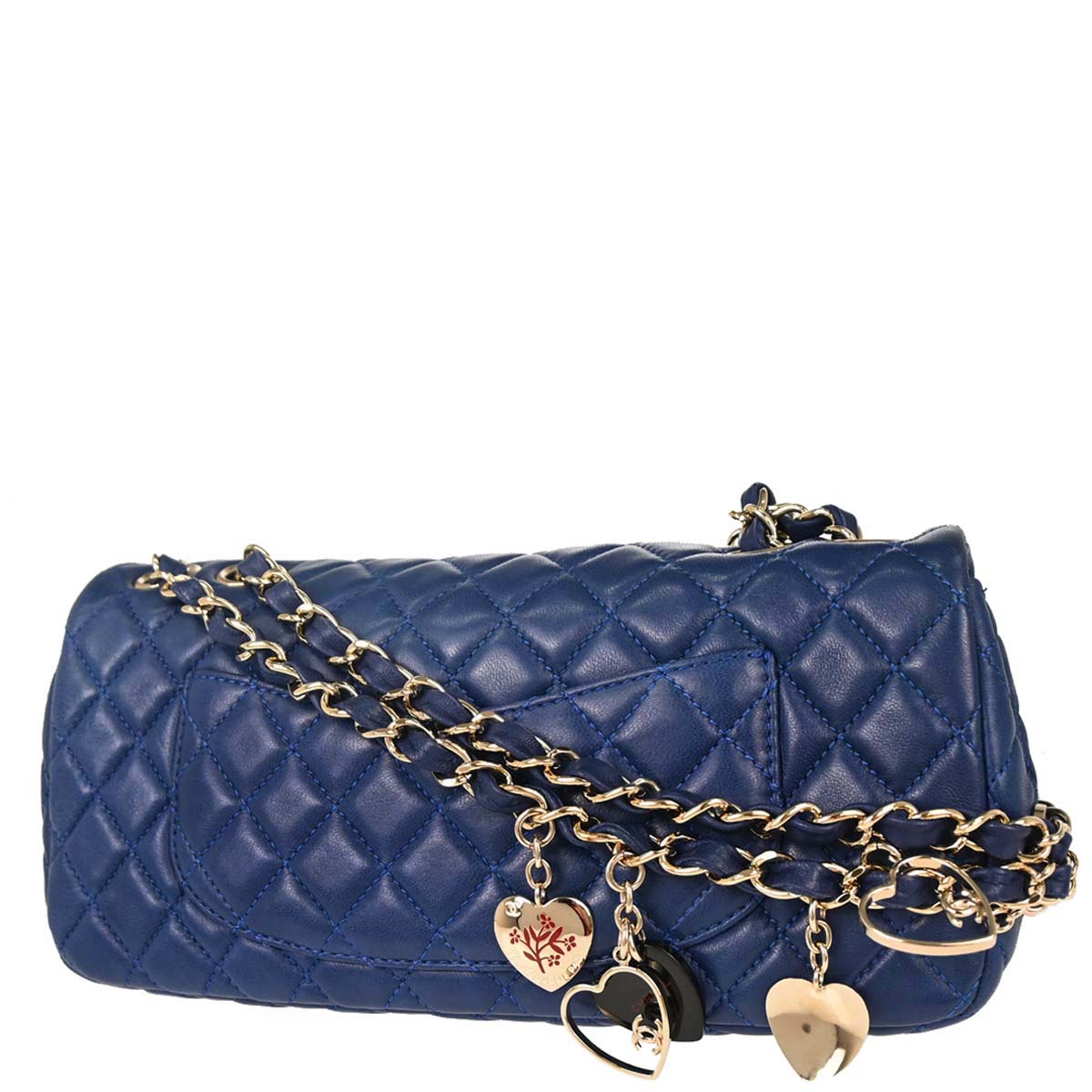 Chanel 2009-2010 Blue Lambskin Valentine East West Shoulder Bag