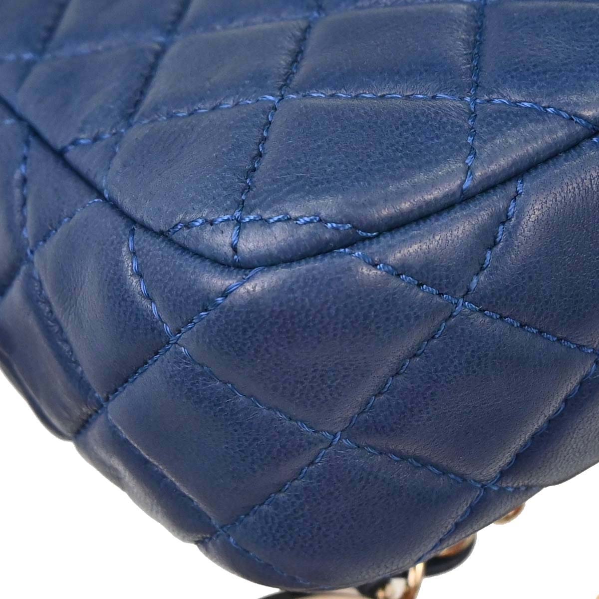Chanel 2009-2010 Blue Lambskin Valentine East West Shoulder Bag