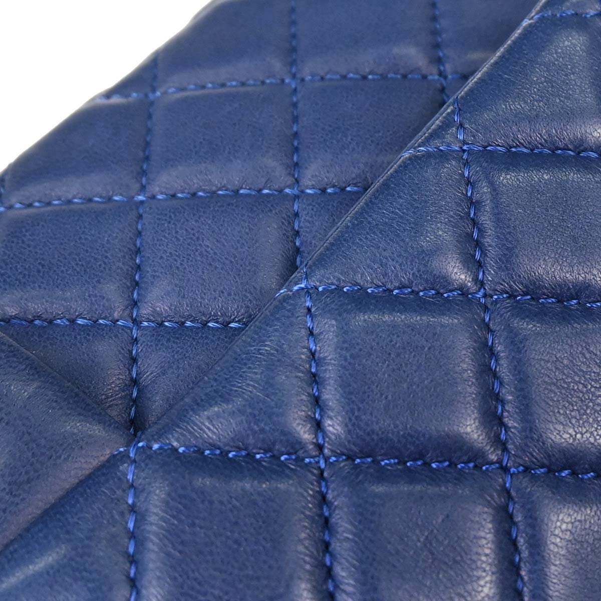 Chanel 2009-2010 Blue Lambskin Valentine East West Shoulder Bag