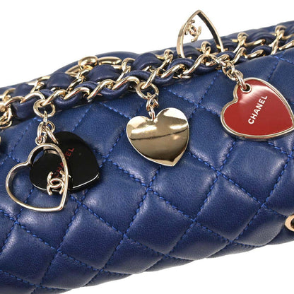 Chanel 2009-2010 Blue Lambskin Valentine East West Shoulder Bag